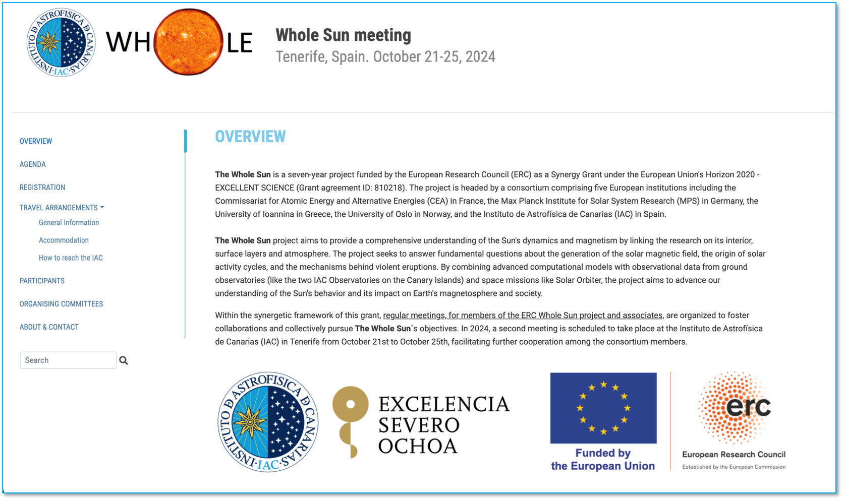 Wholesun2024 IAC Meeting, Tenerife, Spain, October 21-25, 2024 - Overview